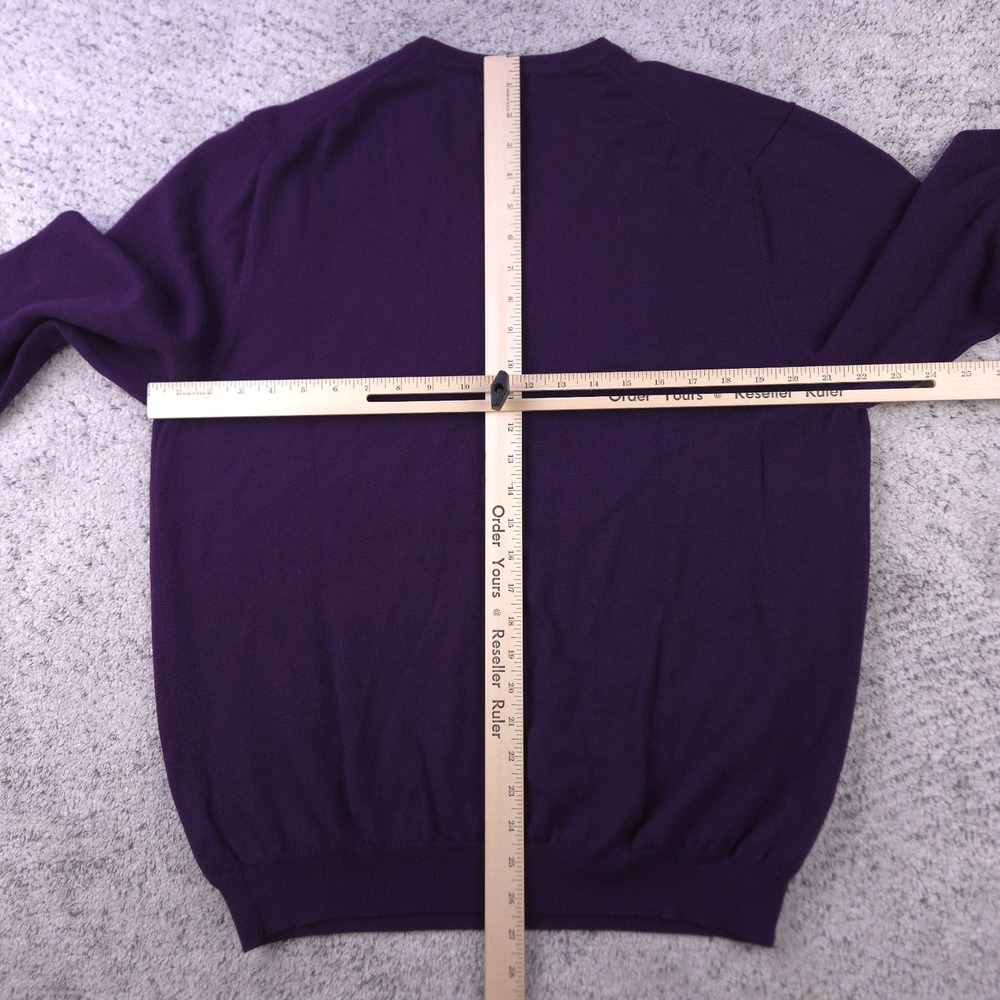 Brooks Brothers Sweater Mens XL Merino Wool Blend Pullover V-Neck Purple EUC - Picture 5 of 7